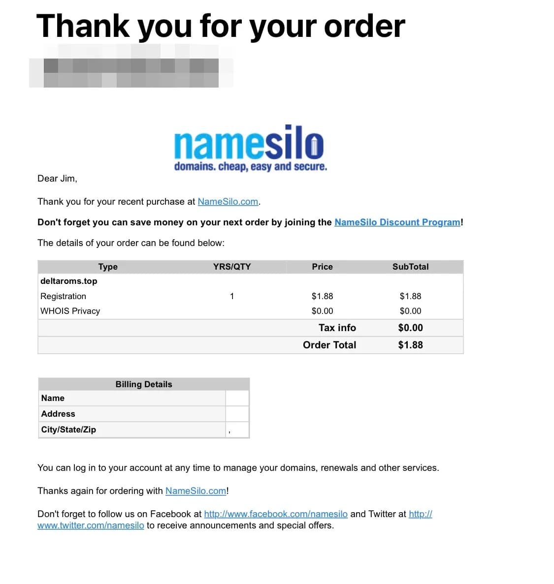 namesilo